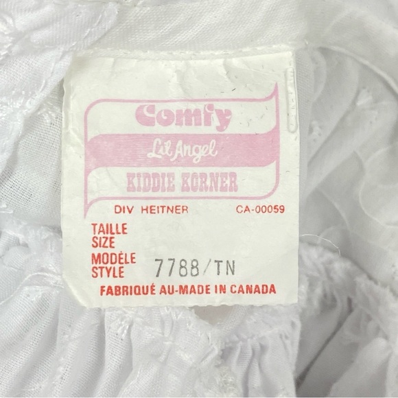 White Eyelet Christening Gown with Bonnet and Undershirt Vintage - Picture 8 of 11